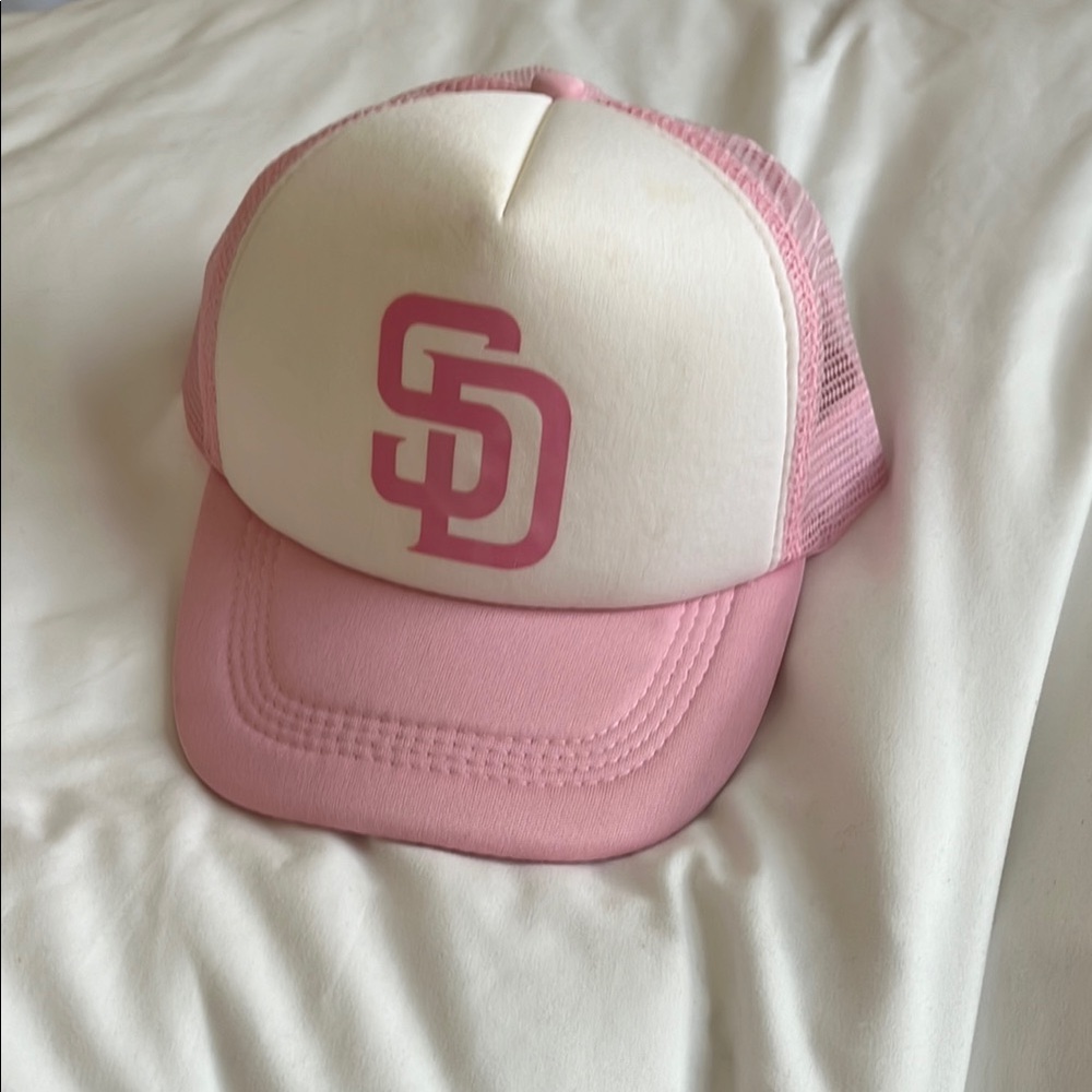 San Diego Padres Pink and White Trucker Hat